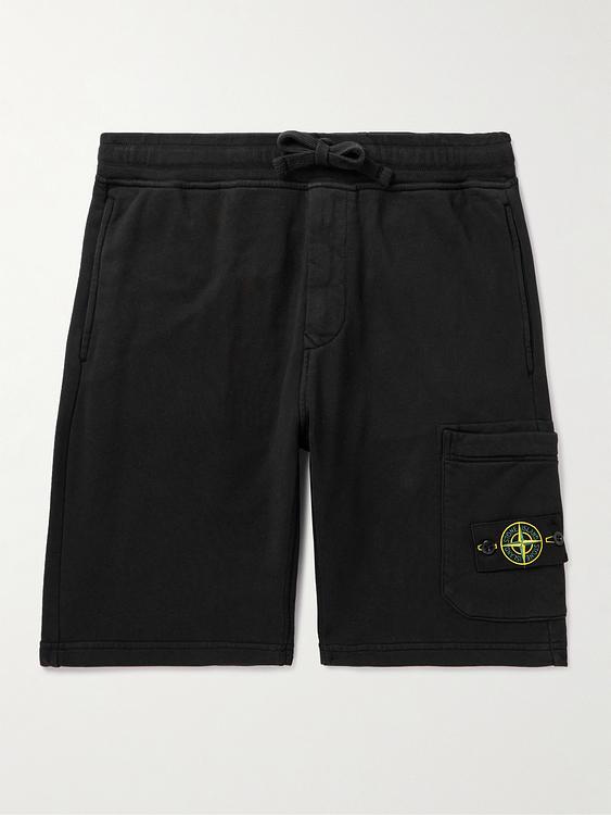 Black cargo shorts from Stone Island