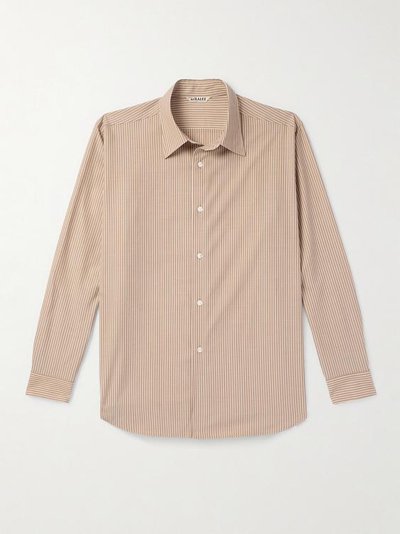Taupe casual shirt from Auralee