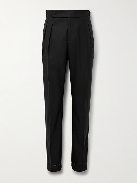 Black tuxedo trousers from Brunello Cucinelli