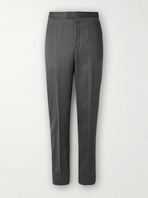 Striped dark grey formal trousers from Favourbrook