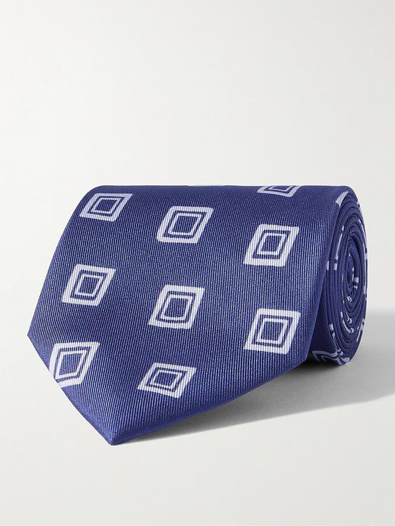 Dark blue tie from Charvet