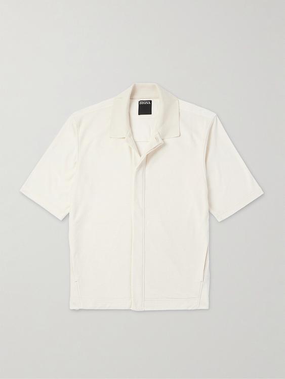 White short sleeve polo shirt from Zegna