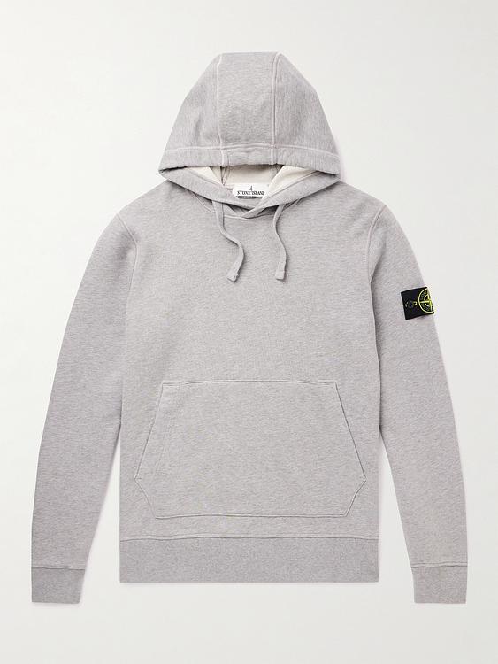 Grey hooded sweatshirt from Stone Island