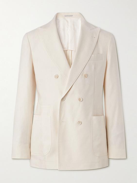 White double-breasted suit jacket from Brunello Cucinelli