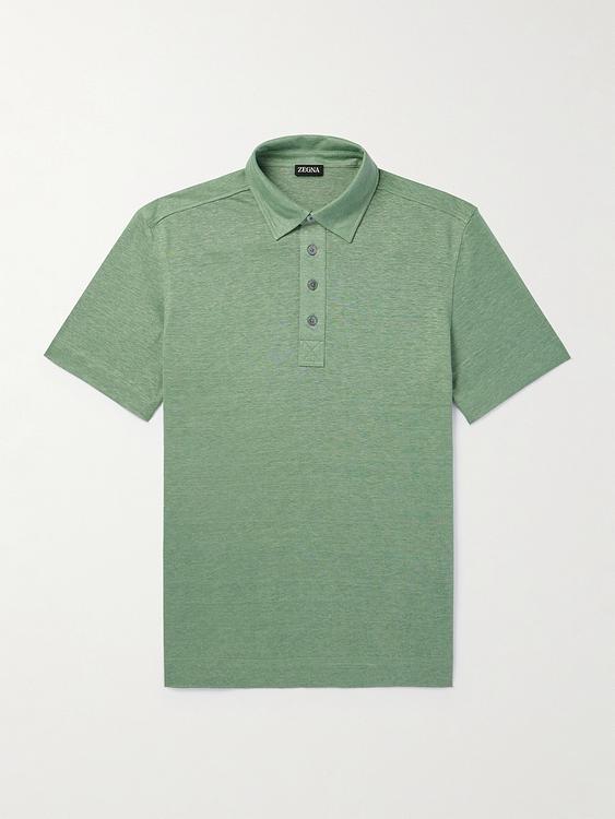 Green short sleeve polo shirt from Zegna