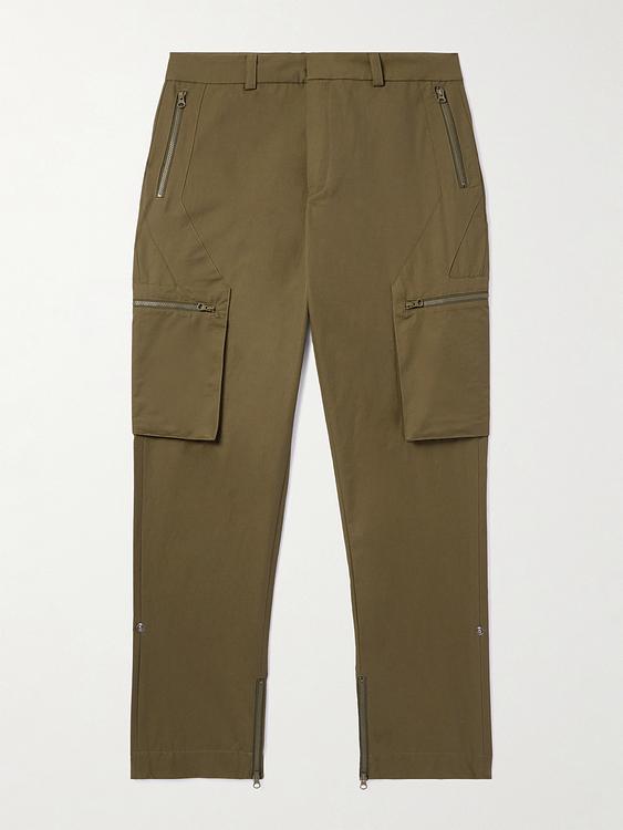 Dark green cargo trousers from Saif Ud Deen