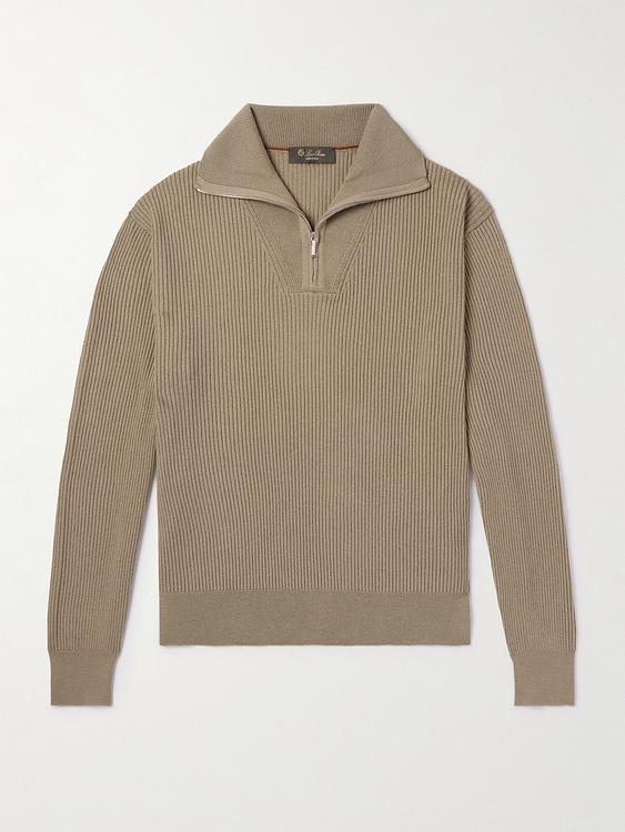 Taupe half-zip from Loro Piana