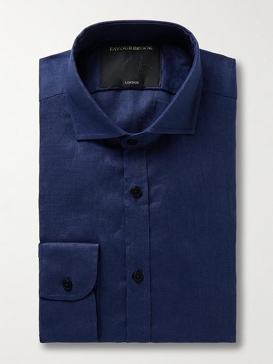 Dark blue business shirt from Favourbrook