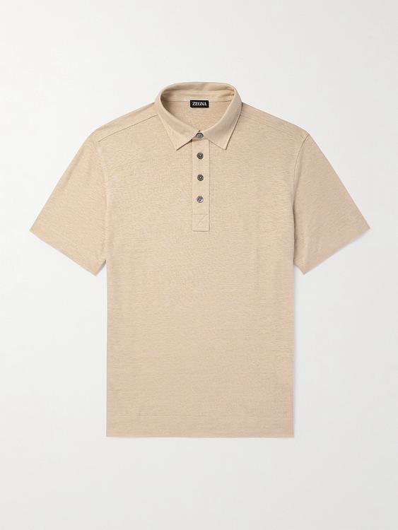 Beige short sleeve polo shirt from Zegna
