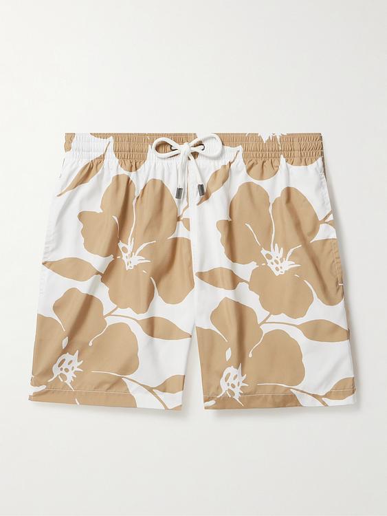 Taupe swim shorts from Canali