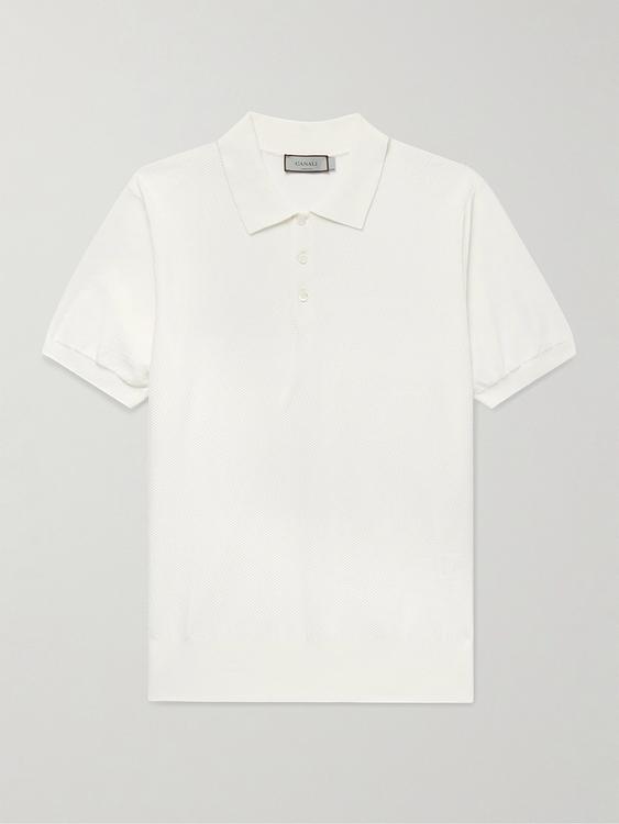 White short sleeve polo shirt from Canali