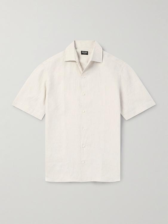 White short sleeve polo shirt from Zegna