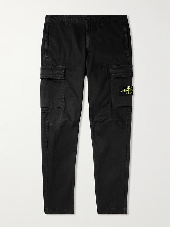 Black cargo trousers from Stone Island