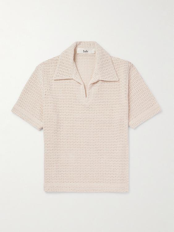 White short sleeve polo shirt from Séfr
