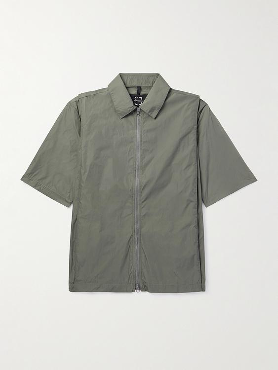 Taupe short sleeve shirt from Saif Ud Deen