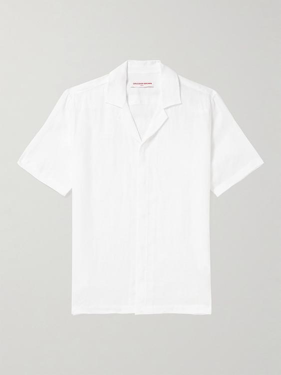 White short sleeve polo shirt from Orlebar Brown