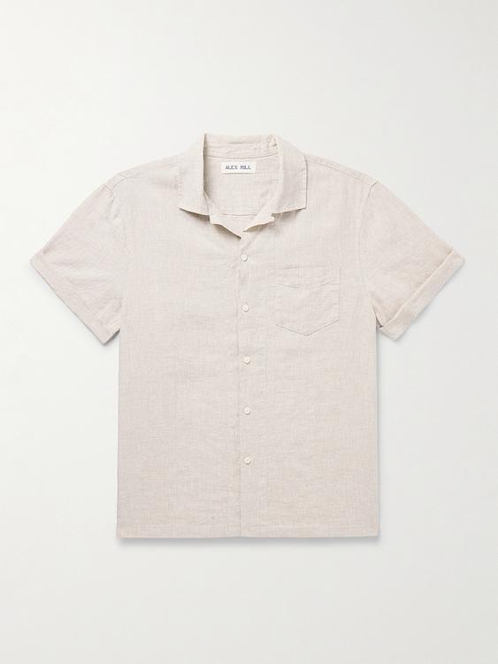 White short sleeve polo shirt from Alex Mill