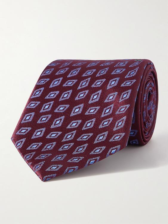 Dark red tie from Charvet