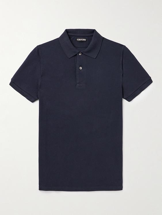 Black short sleeve polo shirt from Tom Ford