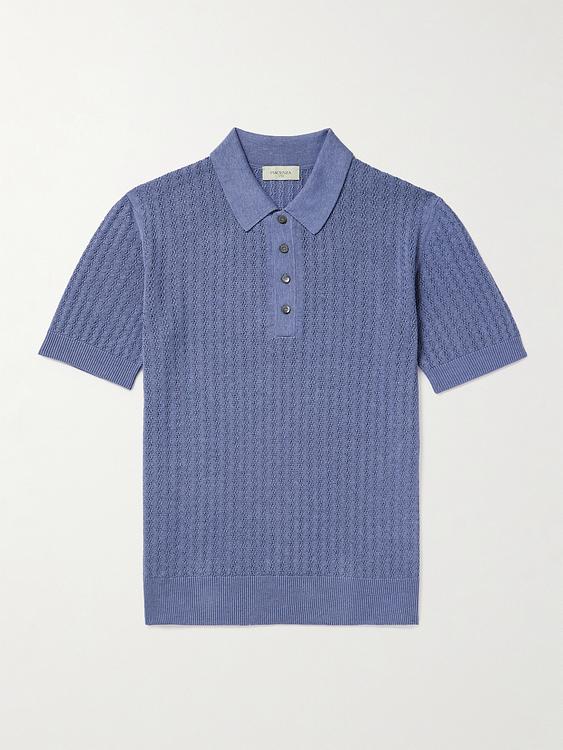 Blue short sleeve polo shirt from Piacenza 1733