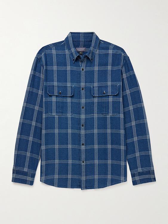 Checkered dark blue flannel shirt from Club Monaco