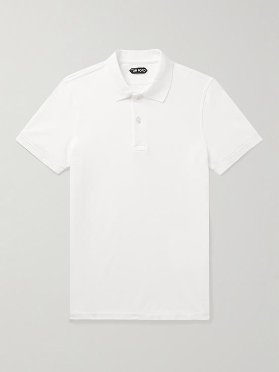 White short sleeve polo shirt from Tom Ford