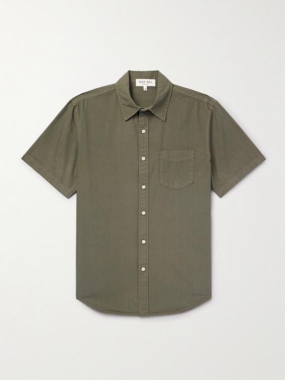Taupe short sleeve shirt from Alex Mill