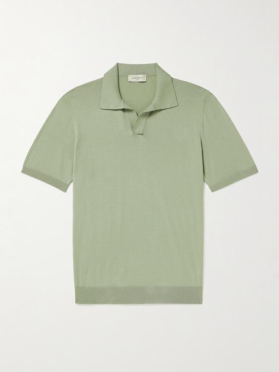 Beige short sleeve polo shirt from Piacenza 1733