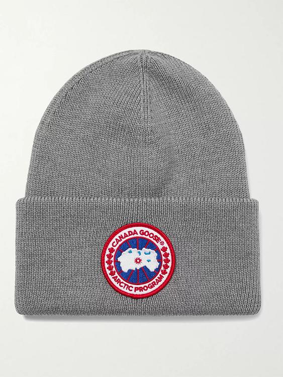 Print grey beanie from Canada Goose