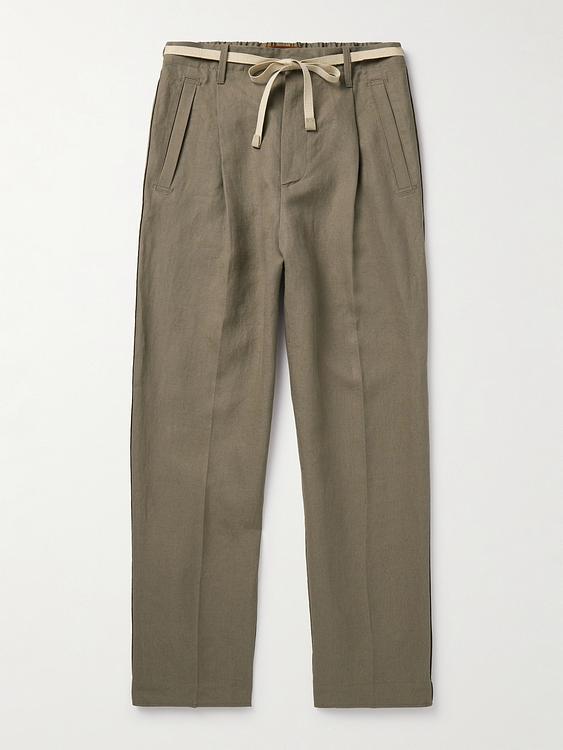 Taupe linen trousers from Zegna