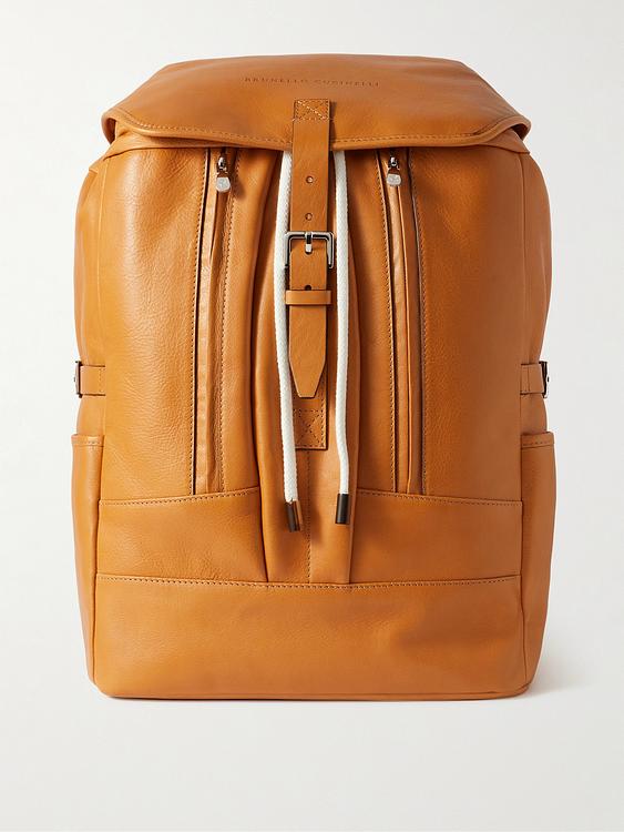 Orange backpack from Brunello Cucinelli