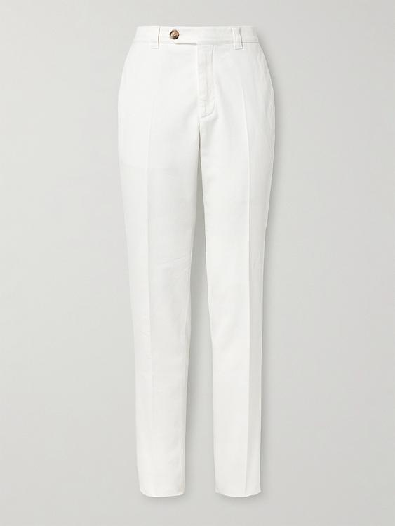White formal trousers from Brunello Cucinelli