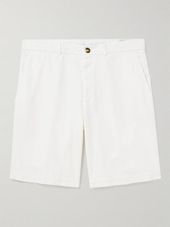 White chino shorts from Brunello Cucinelli