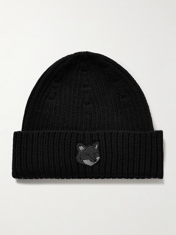 Black beanie from Maison Kitsuné