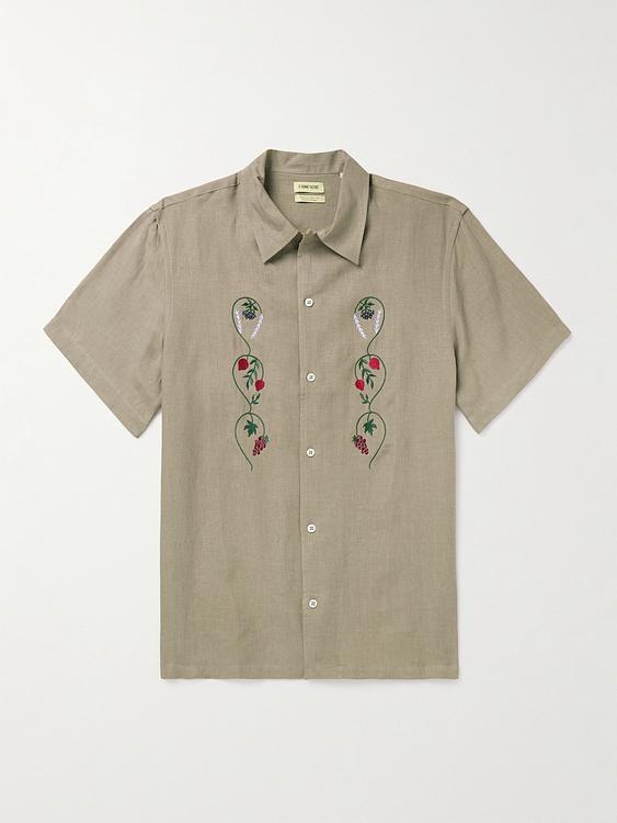 Taupe short sleeve shirt from De Bonne Facture