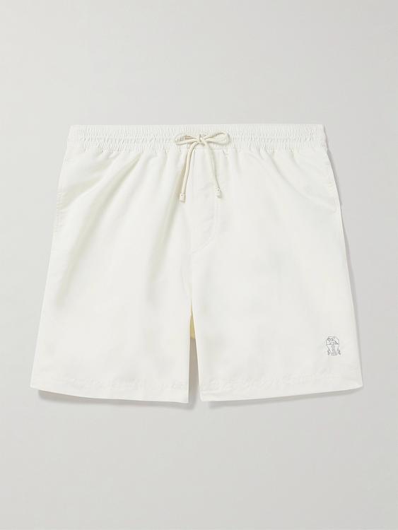 White swim shorts from Brunello Cucinelli