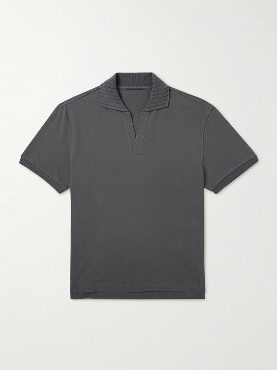Dark grey short sleeve polo shirt from Stòffa