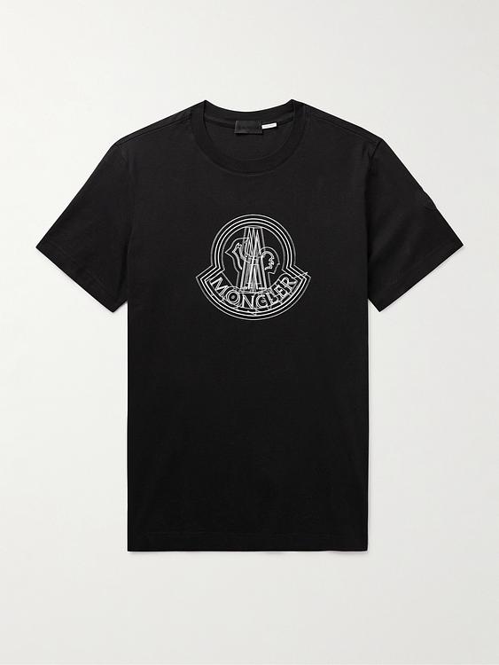 Print black t-shirt from Moncler