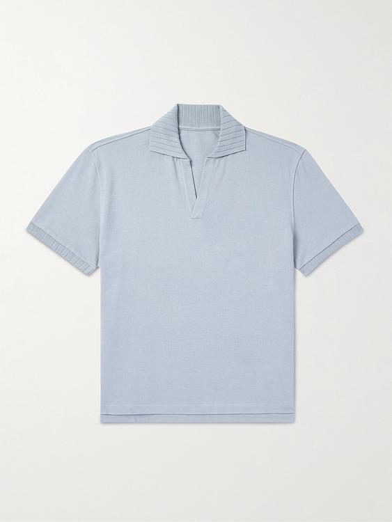 Light blue short sleeve polo shirt from Stòffa