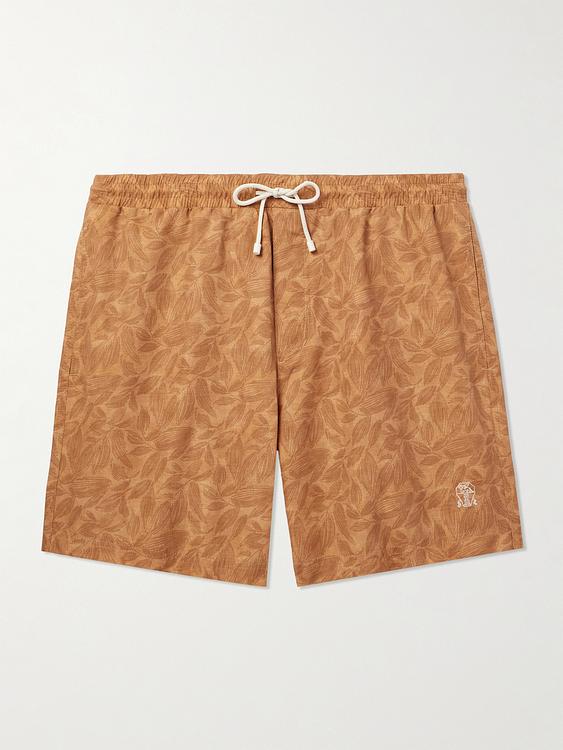 Brown swim shorts from Brunello Cucinelli