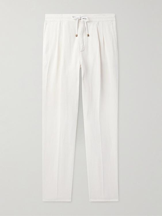 White drawstring trousers from Brunello Cucinelli