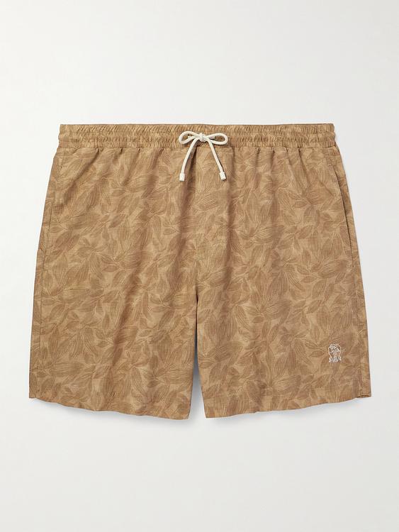 Brown swim shorts from Brunello Cucinelli