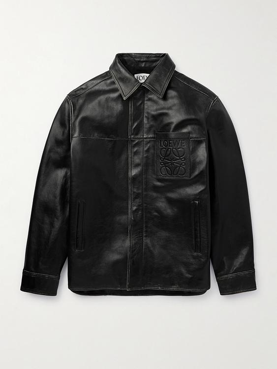 Black leather jacket from Loewe