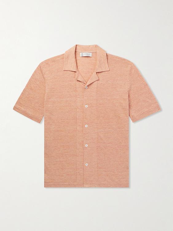 Peach short sleeve shirt from Brunello Cucinelli