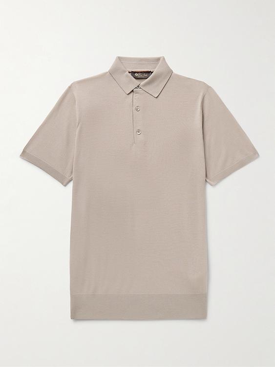Beige short sleeve polo shirt from Loro Piana