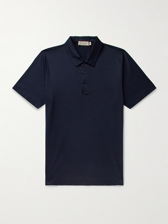 Black short sleeve polo shirt from Canali