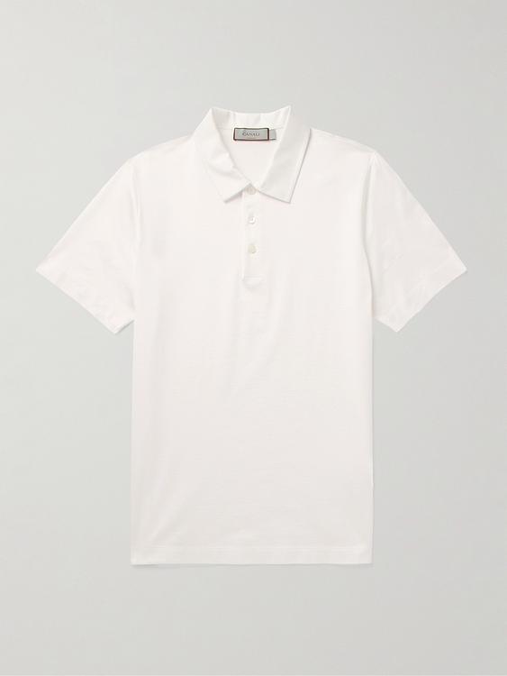 White short sleeve polo shirt from Canali
