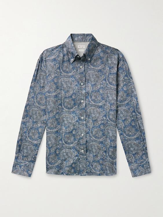 Blue casual shirt from Brunello Cucinelli
