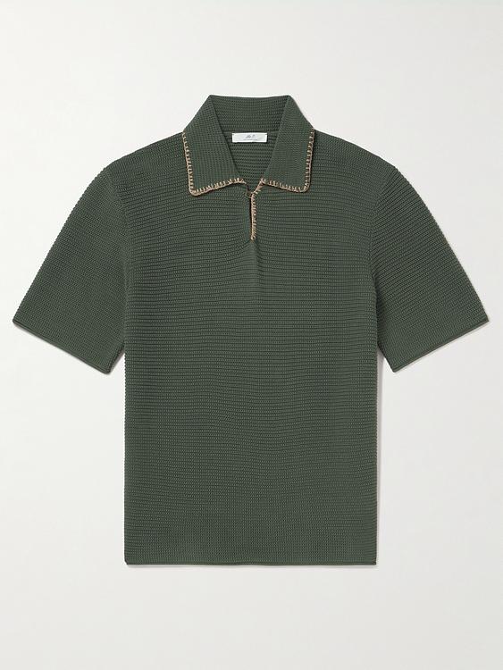 Dark green short sleeve polo shirt from Mr P.