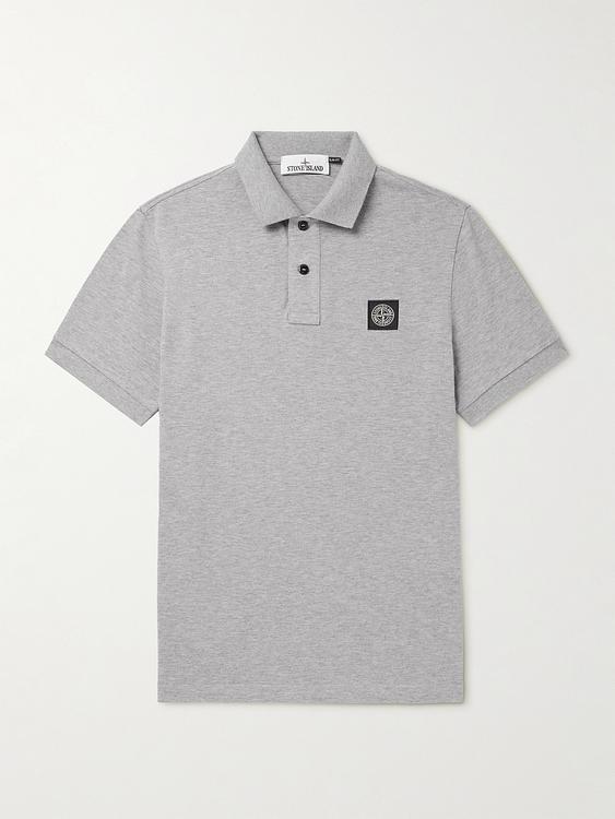 Grey short sleeve polo shirt from Stone Island